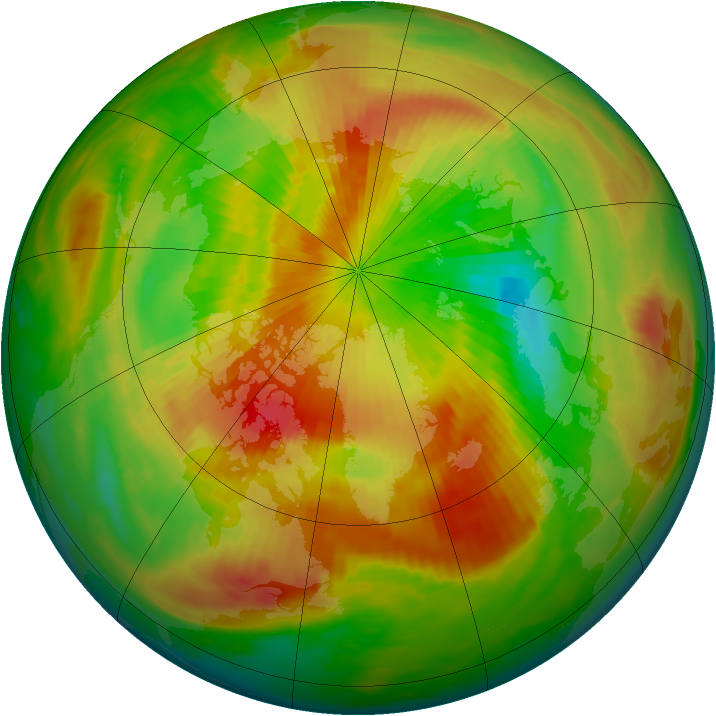 Arctic ozone map for 12 April 1990